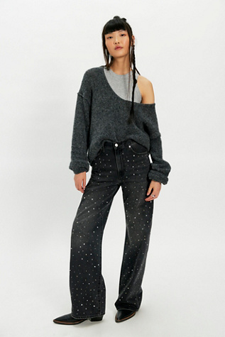 Levi's Ribcage Wide-Leg Embellished Jeans