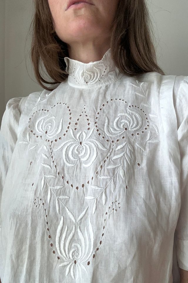 Antique White Cotton Blouse Selected by Grievous Angel Vintage #1