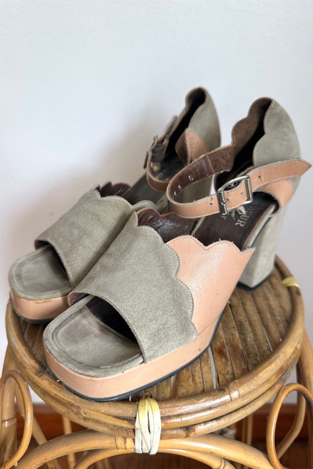 Vintage 1970s Scallop Platform Heels Selected by Grievous Angel Vintage #1