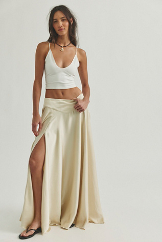 Chilco Maxi Skirt by Free People in White, Size: US 8