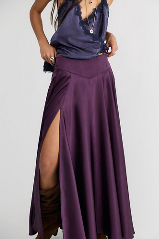 Chilco Mid-Rise Side Slit Maxi Skirt