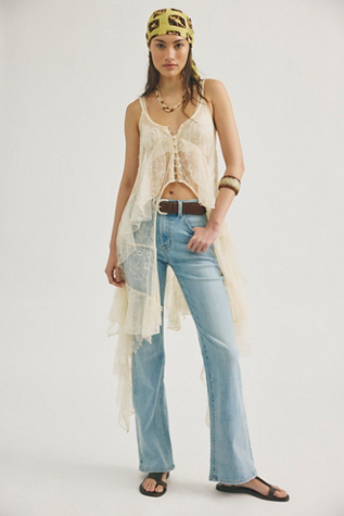 We The Free Double Knot High-Rise Straight Bootcut Jeans at Free People in Light Wash, Size: 31