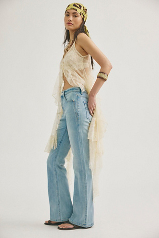 We The Free Double Knot High-Rise Straight Bootcut Jeans at Free People in Light Wash, Size: 31