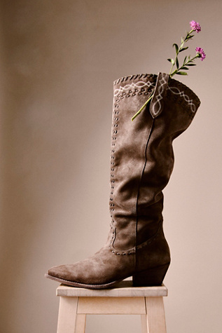 Stitched-Up Western Boots by Free People in Tan, Size: US 7.5