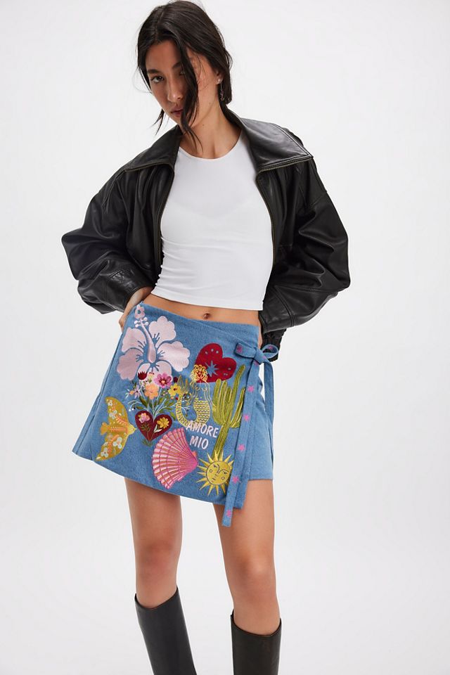Denim and Bone Amore Mio Wrap Denim Skirt