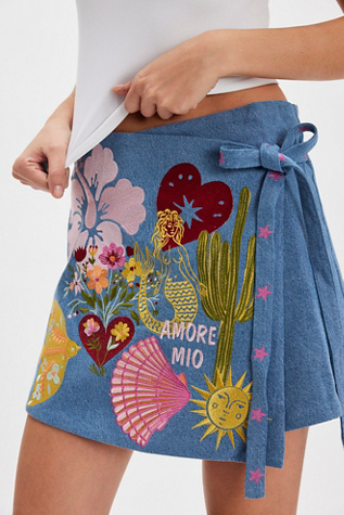 Denim and Bone Amore Mio Wrap Denim Skirt