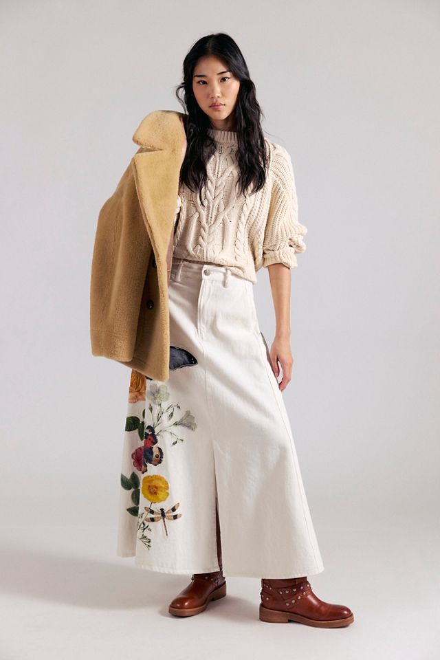 Denim and Bone Floral Denim Maxi Skirt #2