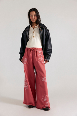 Denim and Bone Floral Joggers