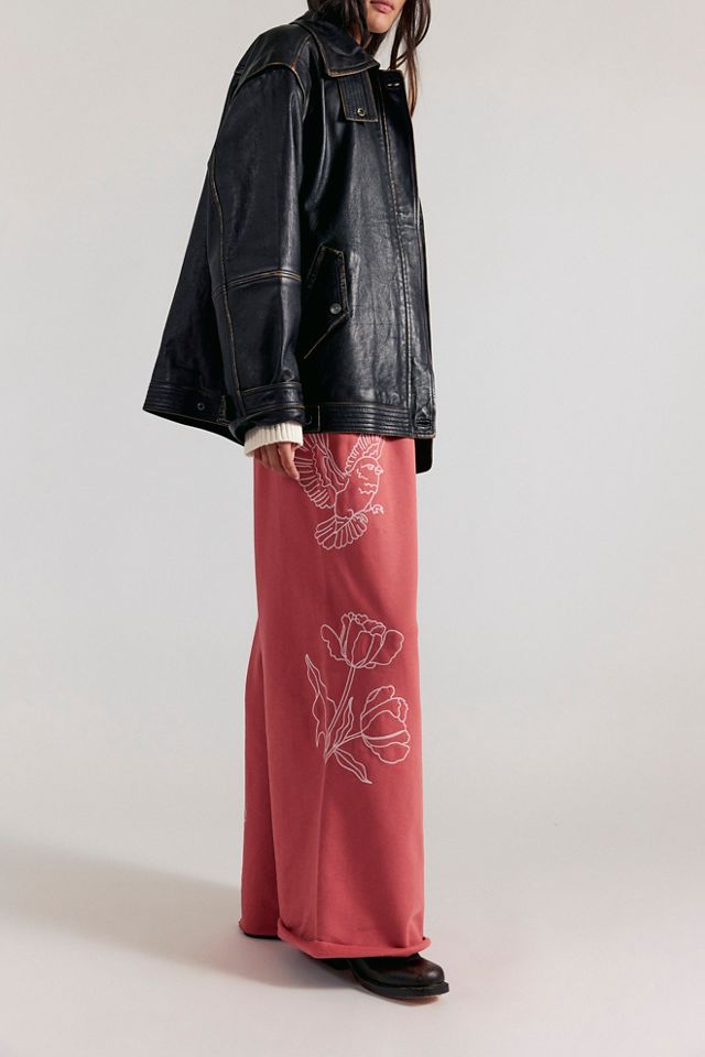 Denim and Bone Floral Joggers #3
