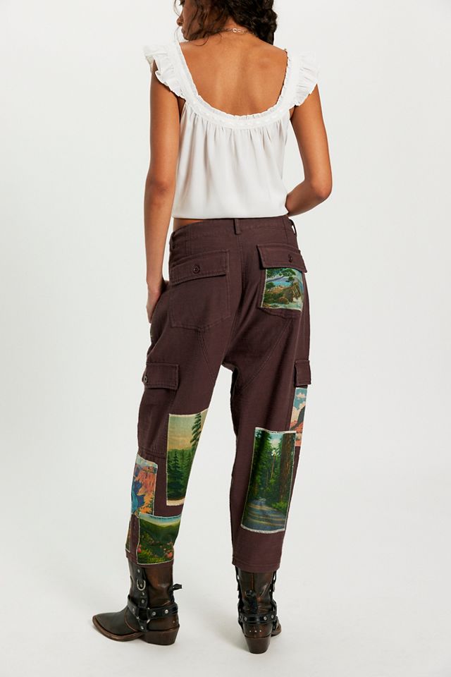 Denim And Bone Wildlife Patched Pants #1