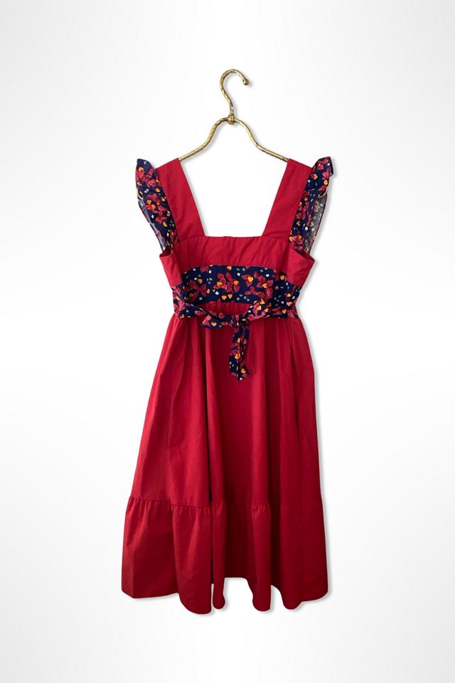 1970s Red Cottage Prairie Dress Selected By Ritual Vintage #1