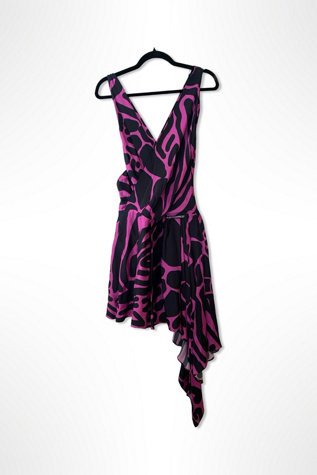 Y2K Cavalli Pink Giraffe Print Asymmetrical Dress Selected By Ritual Vintage