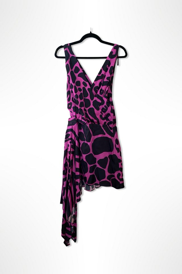 Y2K Cavalli Pink Giraffe Print Asymmetrical Dress Selected By Ritual Vintage #1