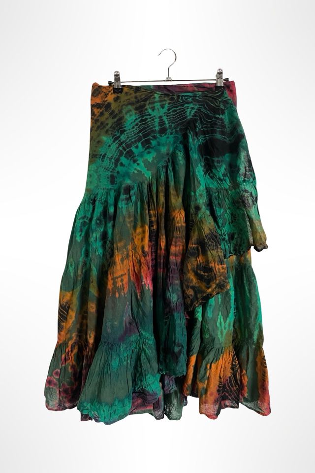 1990s Soft Cotton Tie Dye Print Wrap Skirt Selected By Ritual Vintage #1