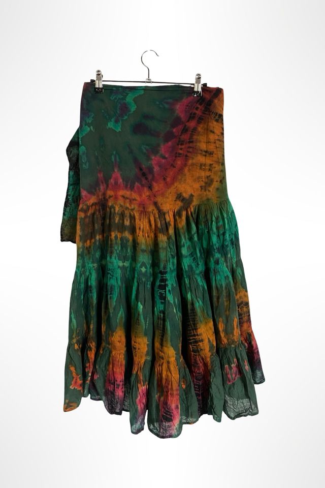 1990s Soft Cotton Tie Dye Print Wrap Skirt Selected By Ritual Vintage #2