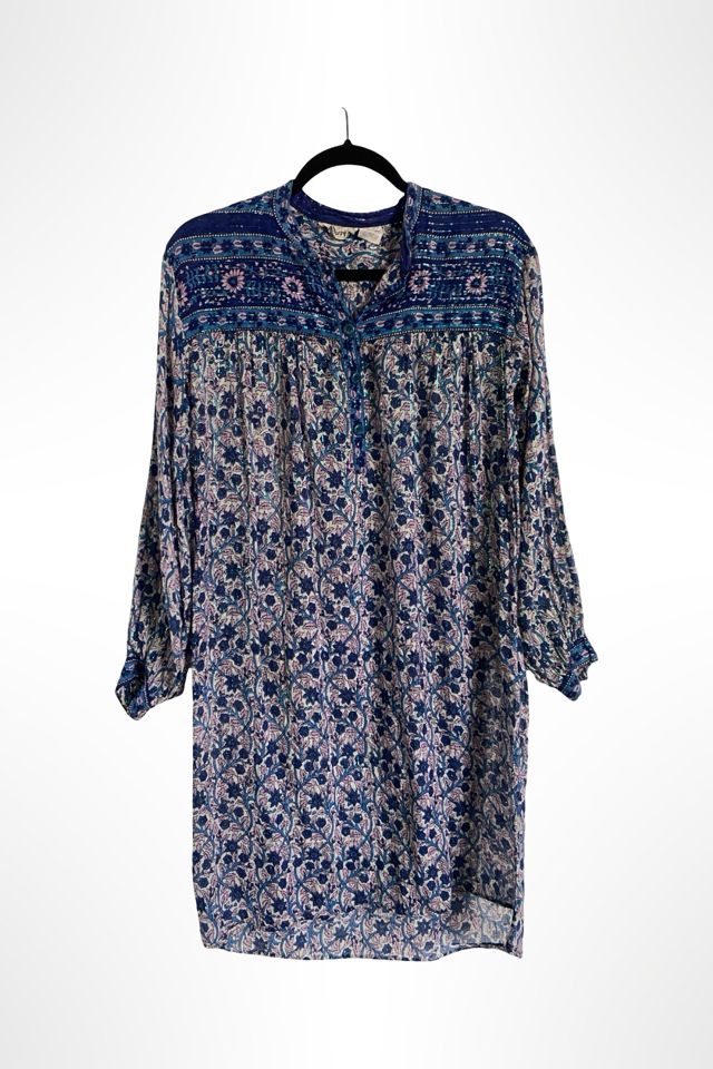 1970s Sheer Cotton Block Print Peasant Dress Selected By Ritual Vintage #3