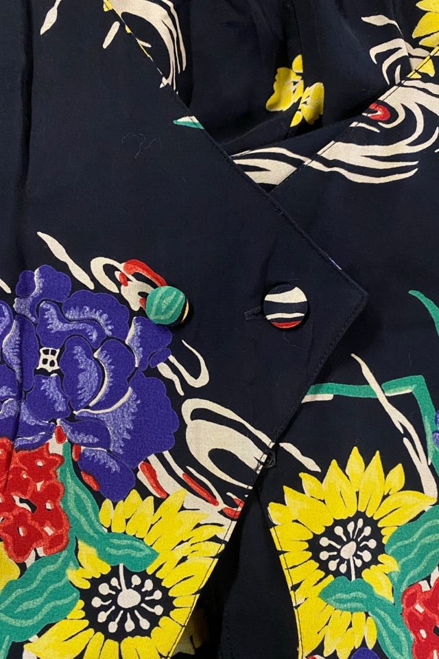 1990s Forties Inspired Floral Rayon Dress Selected By Ritual Vintage #2