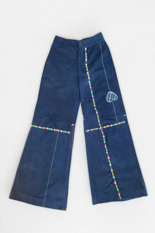 70s Bell Bottom High-Waist Embroidered Denim Trousers Selected by MARMALADE