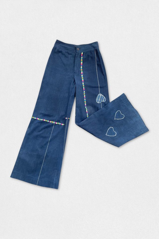 70s Bell Bottom High-Waist Embroidered Denim Trousers Selected by MARMALADE #1
