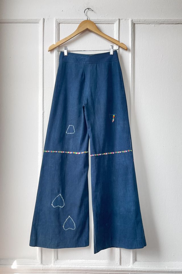 70s Bell Bottom High-Waist Embroidered Denim Trousers Selected by MARMALADE #3