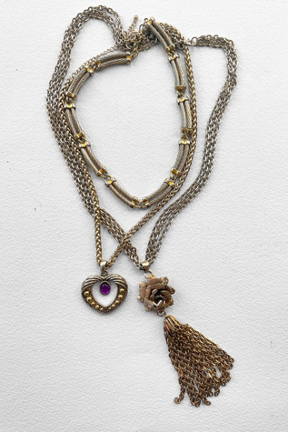 【VINTAGE HOLLYWOOD】Heart Ball Chain Necklace★送料・関税込 Silver Tone Ball Chain Necklace w/ a Silver Tone Heart