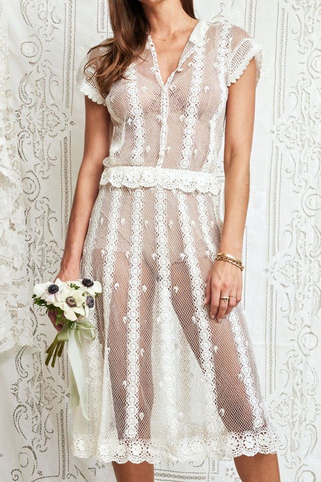 Crochet Lace Midi Dress Selected by Madly Vintage #1