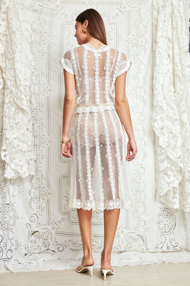 Crochet Lace Midi Dress Selected by Madly Vintage #3