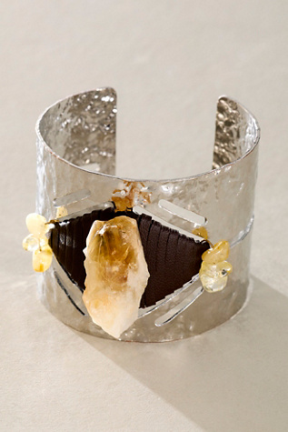 Ariana Ost Sonya Stone Cuff at Free People in Citrine & Silver