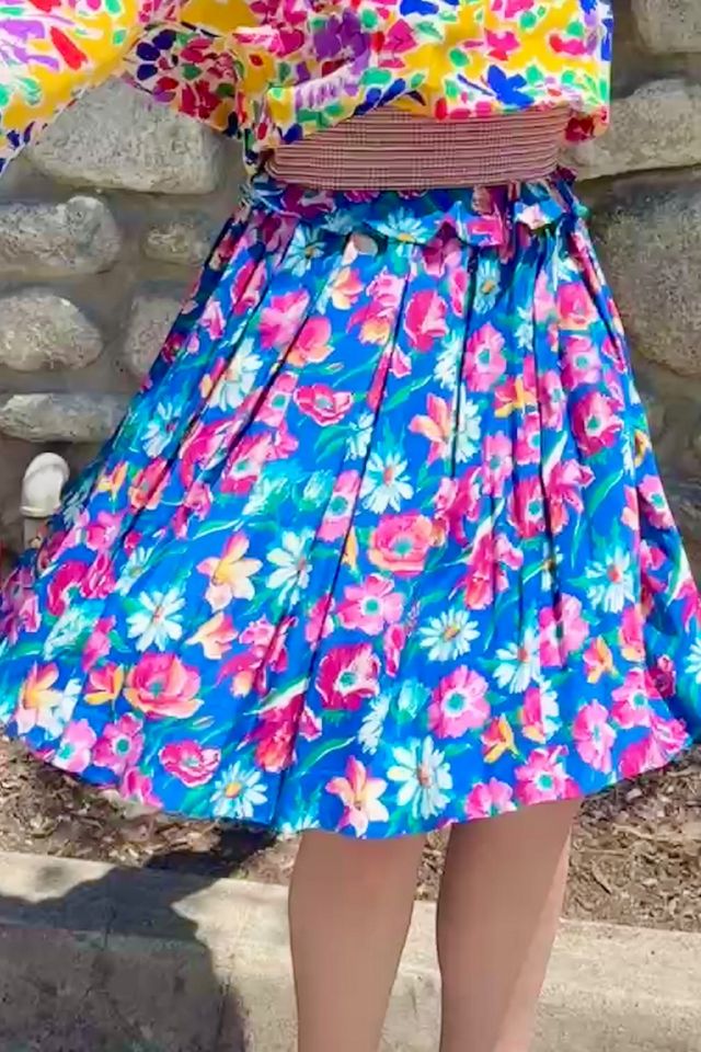 1980s Ungaro Floral Silk Ruffled Skirt Selected by Personal Choice #1