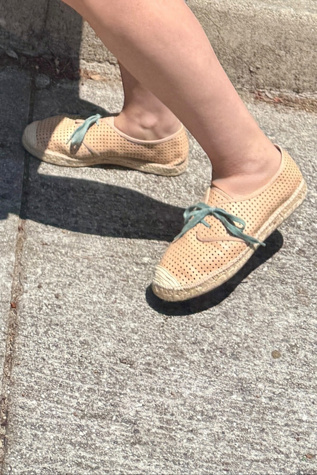 Deadstock DKNY Perforated Leather Espadrilles Selected by Personal Choice