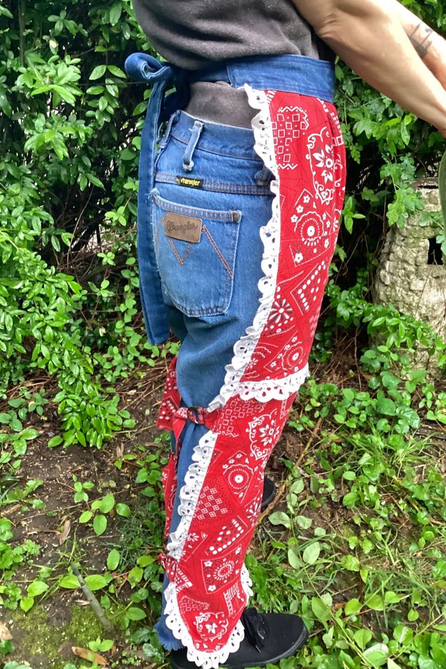 Vintage 1960s Denim and Bandana Ruffled Chaps Selected by Cherry #1
