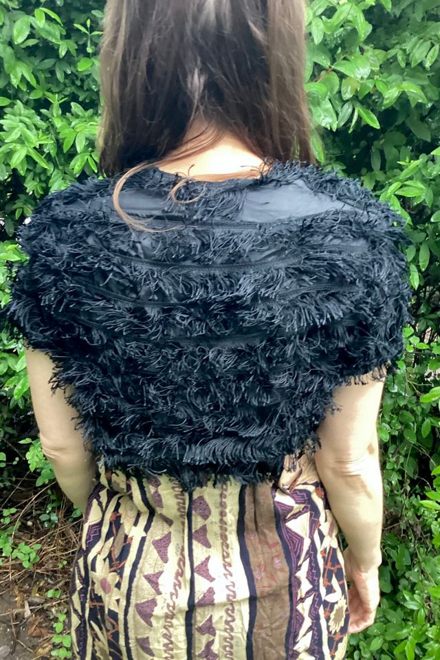 Vintage 1950s Black Fringed Bolero Selected by Cherry #1