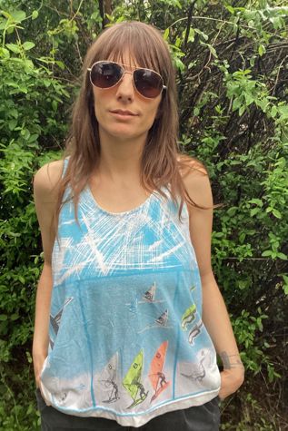 Vintage 1980s Neon Windsurfing Tank Selected by Cherry