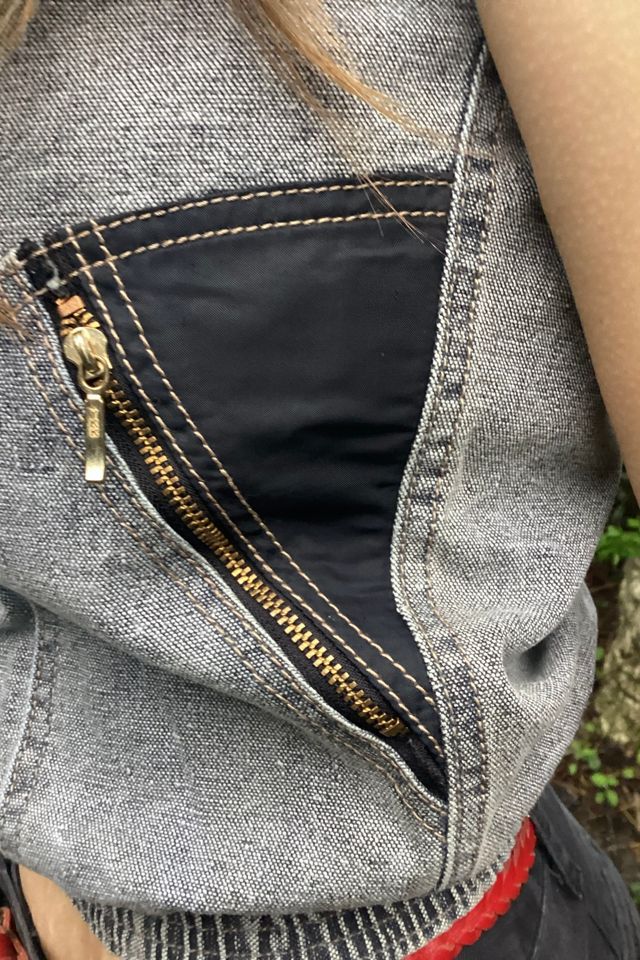 Vintage 1980s Nylon and Denim Vest Selected by Cherry #2