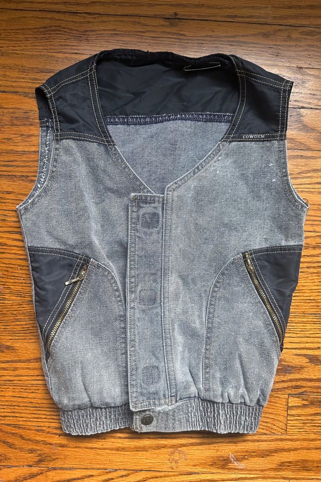 Vintage 1980s Nylon and Denim Vest Selected by Cherry #3