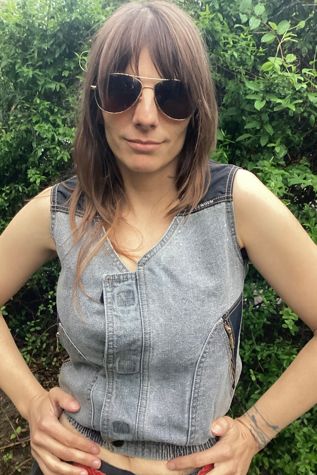 Vintage 1980s Nylon and Denim Vest Selected by Cherry