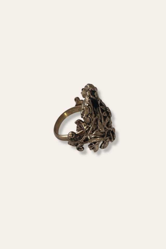 Vintage Victorian Revival Adjustable Brass Ring Selected By Afterlife Boutique #2