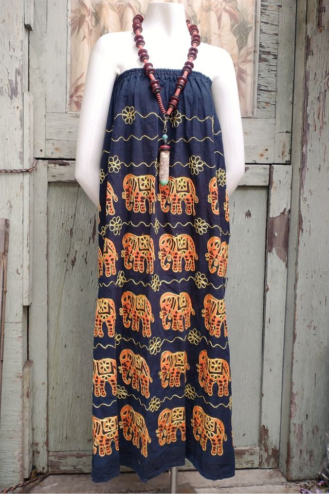 Vintage Hand Blocked Embroidered Skirt Dress Selected by Garbage Soup #1