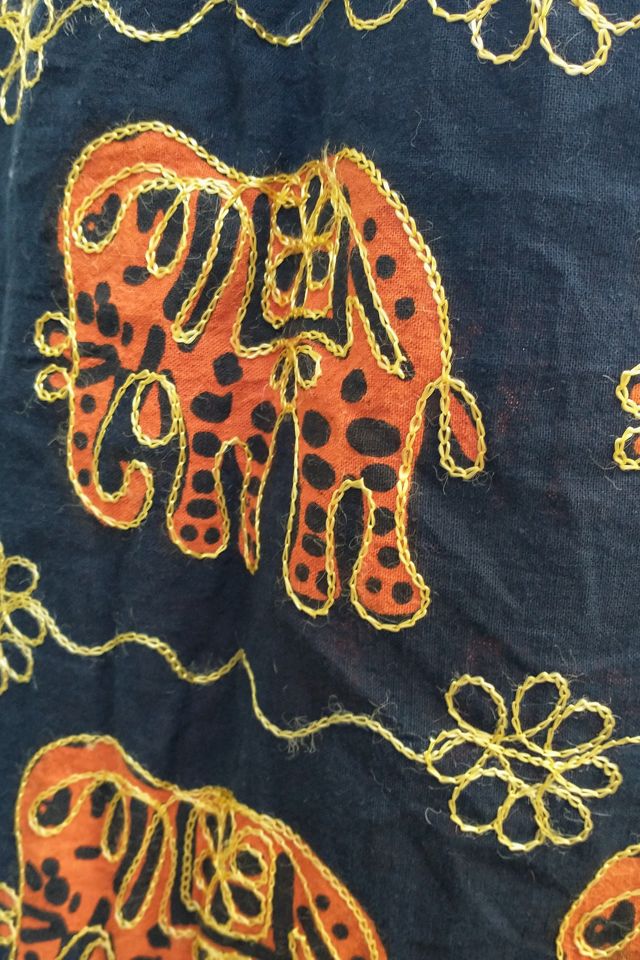Vintage Hand Blocked Embroidered Skirt Dress Selected by Garbage Soup #3