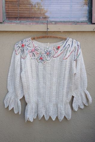 1970's Petal Hem Crochet Top Selected by Garbage Soup