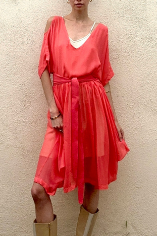 Electric Feathers Silk Organza Dress Selected by The Curatorial Dept.