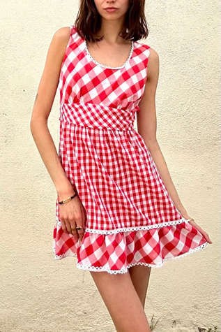 Vintage Young and Innocent Red and White Picnic Dress Selected by The Curatorial Dept.