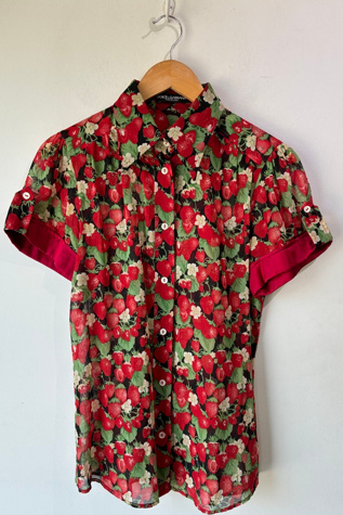 Vintage Dolce and Gabbana Strawberry Print Shirt Selected by The Curatorial Dept.