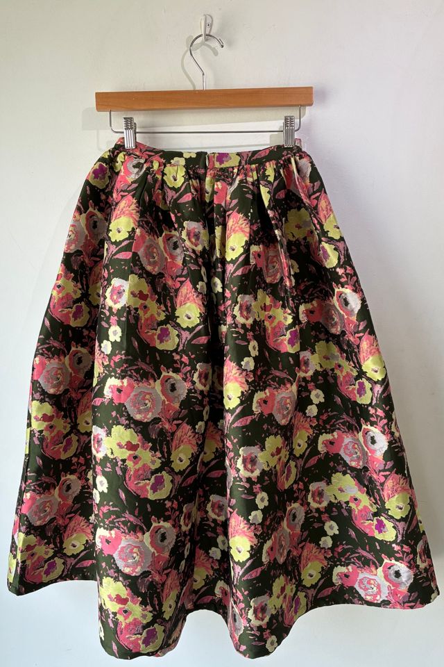 dRA Olive and Pink Floral Brocade Skirt Selected by The Curatorial Dept. #2