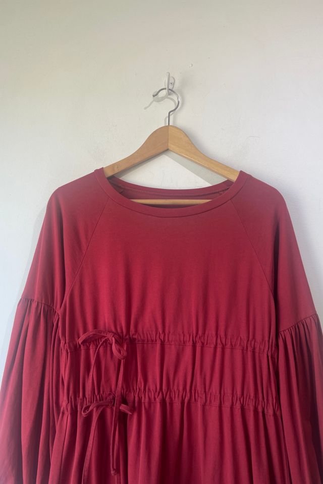 Margiela MM6 Red Ruched Tier Dress Selected by The Curatorial Dept. #1
