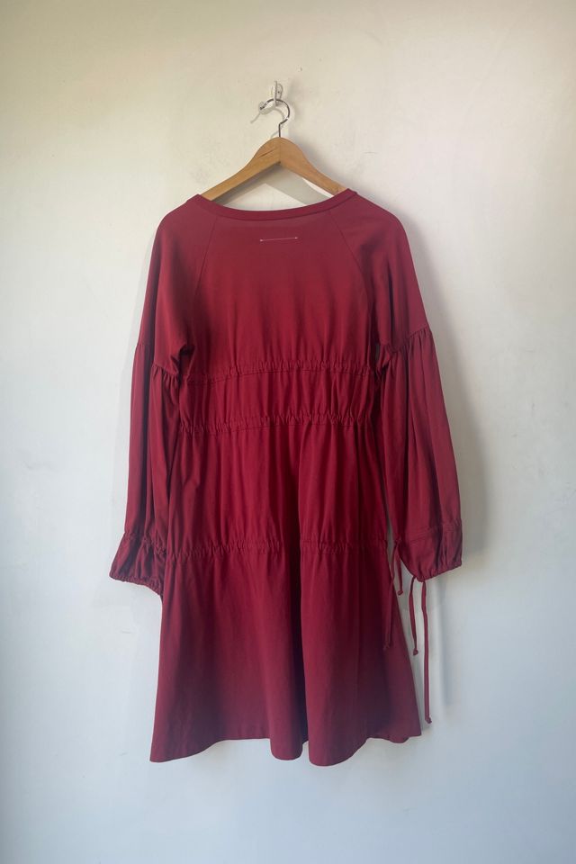 Margiela MM6 Red Ruched Tier Dress Selected by The Curatorial Dept. #2