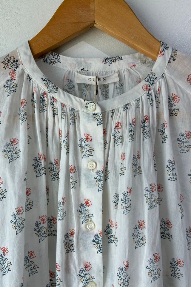 Doen Navy Rust Floral Block Print Shirt Selected by The Curatorial Dept. #1
