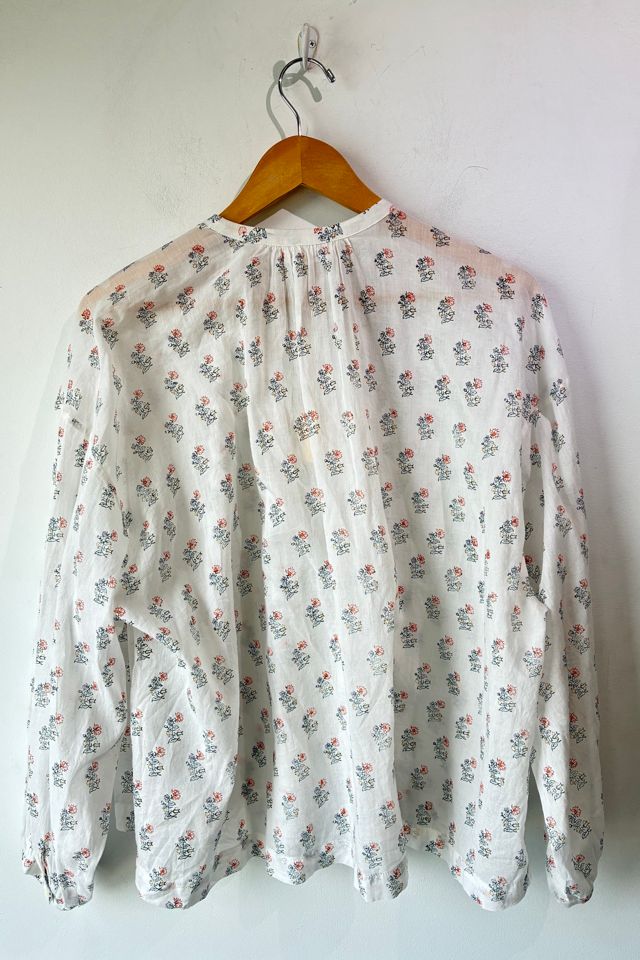 Doen Navy Rust Floral Block Print Shirt Selected by The Curatorial Dept. #2