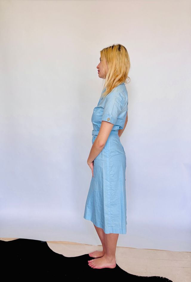 Vintage Blue Diner Dress Selected by Atlantic Vintage #3