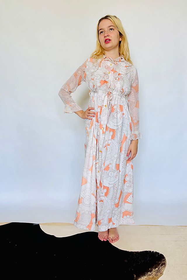 summer garden dress Floral Maxi Party Outfit on Luulla line skirt and a bow. Vintage Tangerine Dream Summer Garden